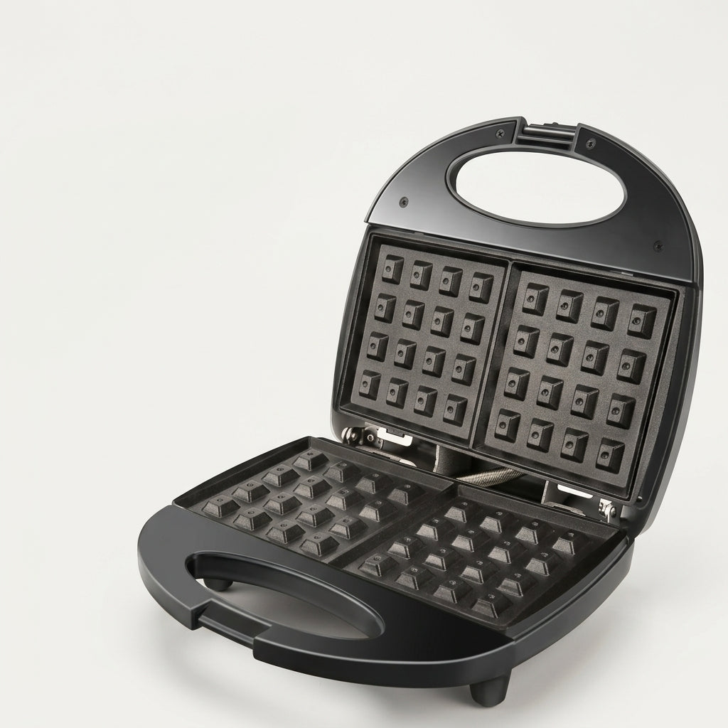 Waflera doble tostadora antiadherente 750W - Desayunos rápidos y crujientes